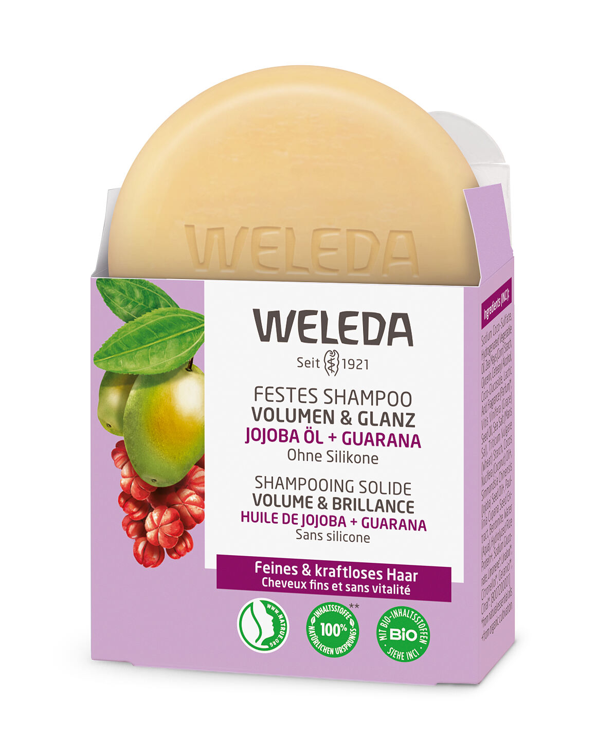 WELEDA_Festes Shampoo_Volumen & Glanz_50 g_UVP € 5,95