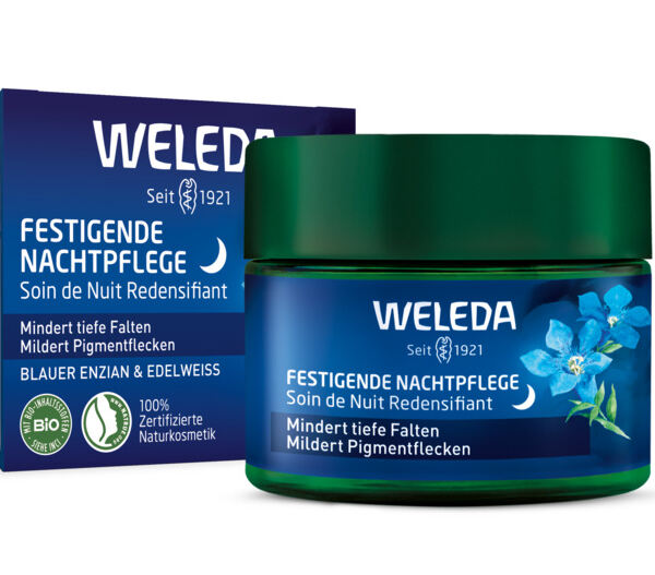 WELEDA ANTI-AGING-LINIE MIT BLAUEM ENZIAN & EDELWEIß FÜR REIFE HAUT_Festigende Nachtpflege
