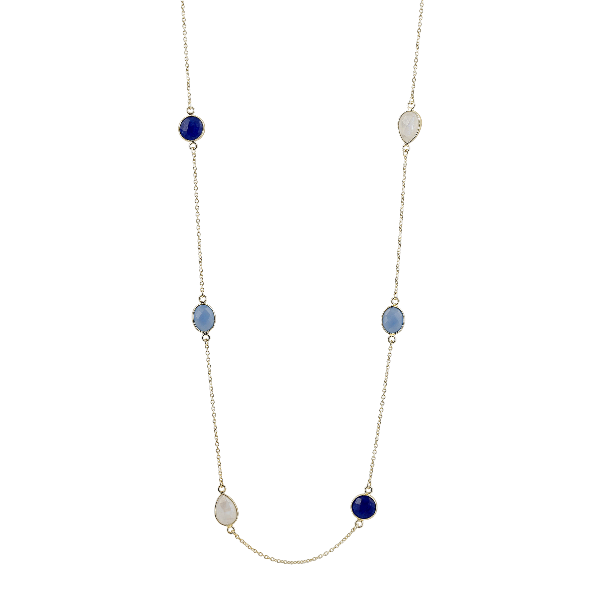 Cajoy Kette mit Edelsteinen in Blau Weiss EUR 89,99 _1 13121415